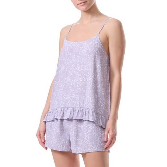 Splendid Women's 2-Pc. Ruffled-Hem Boxer Pajamas Set Purple Size XL MSRP $58 - Picture 1 of 1